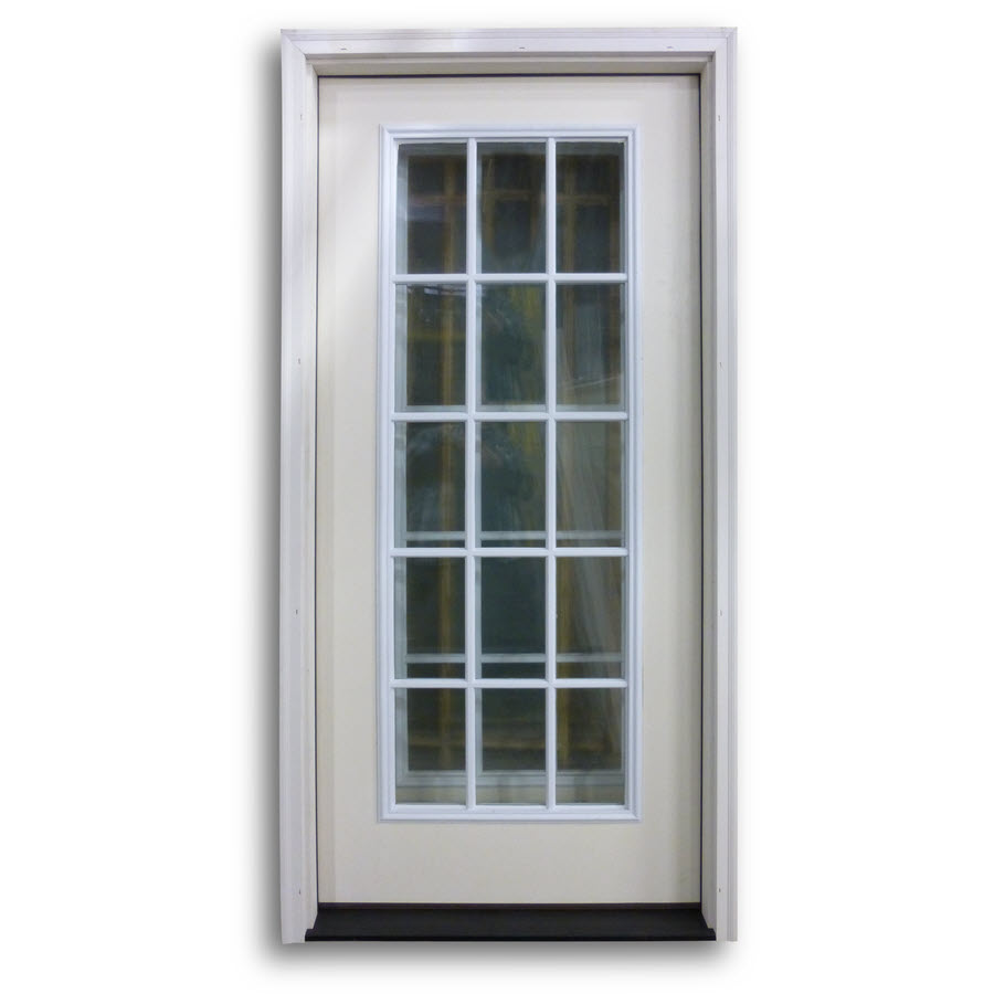 PreHung 15 Lite Fiberglass Exterior Door Primed White