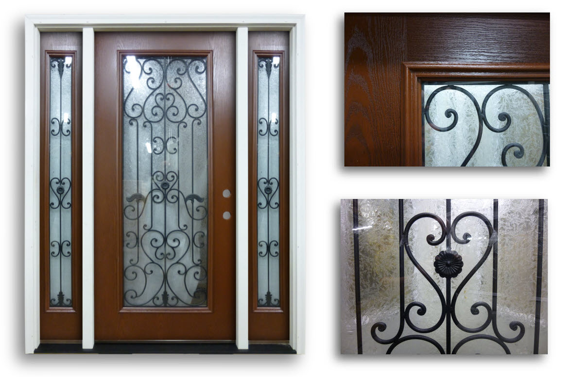 777 #603F2C Prehung Mahogany Fiberglass With 2 Sidelites HESTIA Full Glass save image Fiberglass Entry Doors With Sidelites 42671167