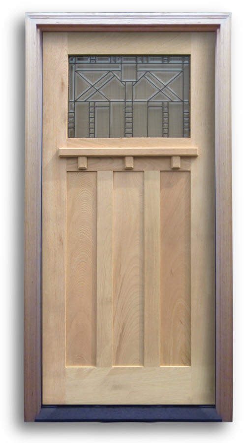 Pre-Hung OAK EXTERIOR DOOR - Craftsman - Top Lite with Black Caming ... Pre-Hung OAK EXTERIOR DOOR - Craftsman - Top Lite with Black Caming ...