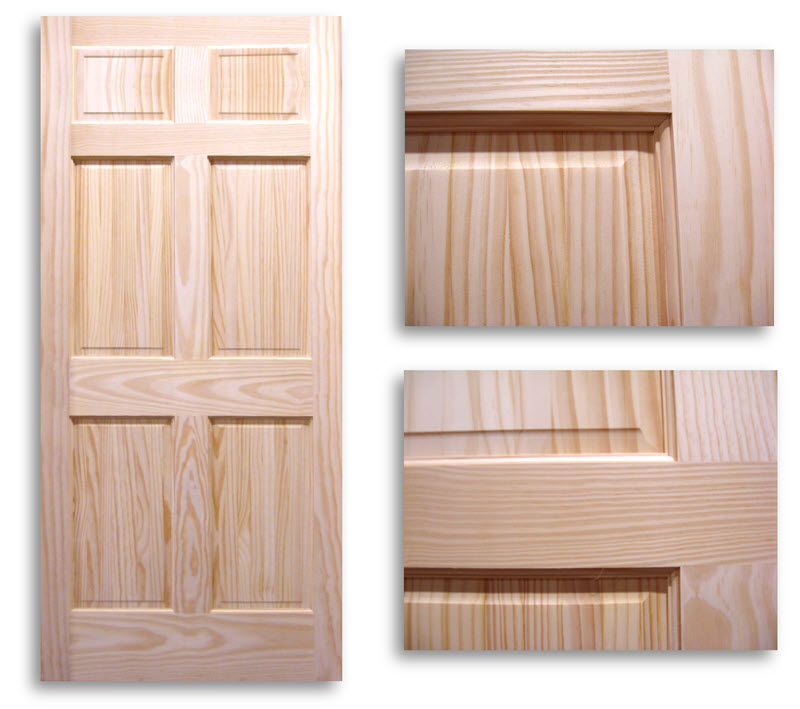 6 Panel Pine Door 34w80h Home Surplus