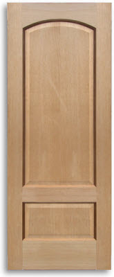 Arch 2 Panel Red Oak Door 32w80h