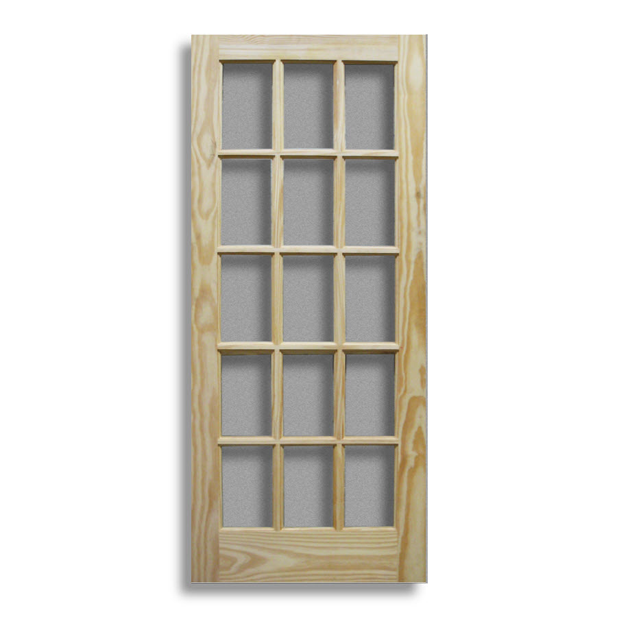 Pine Interior French Door 15 Lite 36 W