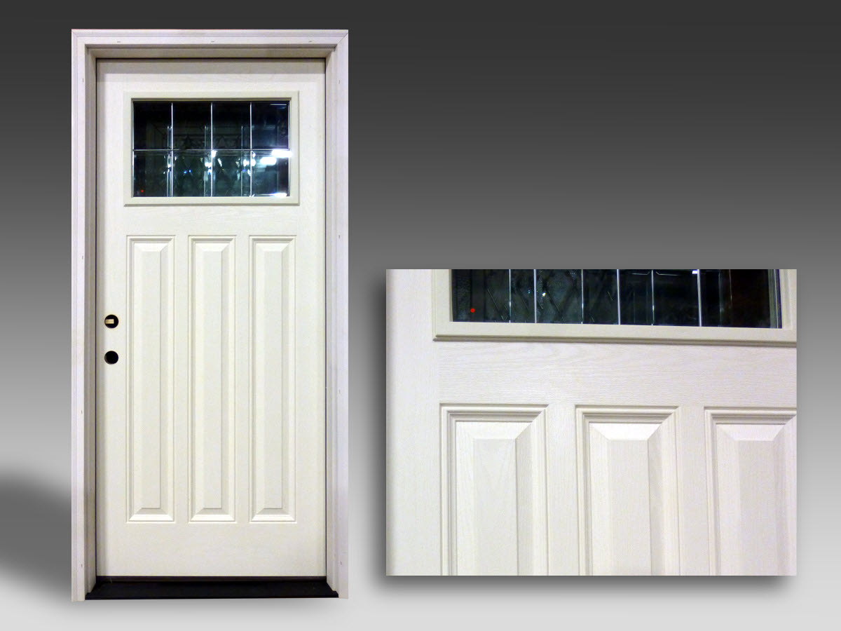 Prehung Fiberglass - Primed White - Clear Bevelled Glass: Home Surplus