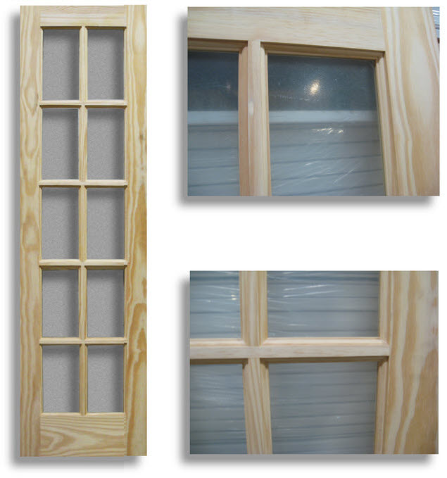 48 x 6'8 Tall Full Lite Pine Interior Prehung Double Wood Door