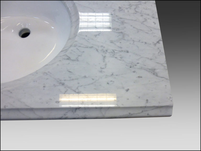 Astria Cream Carrara White Marble Top - 49 Inches Wide with Sink and Backsplash