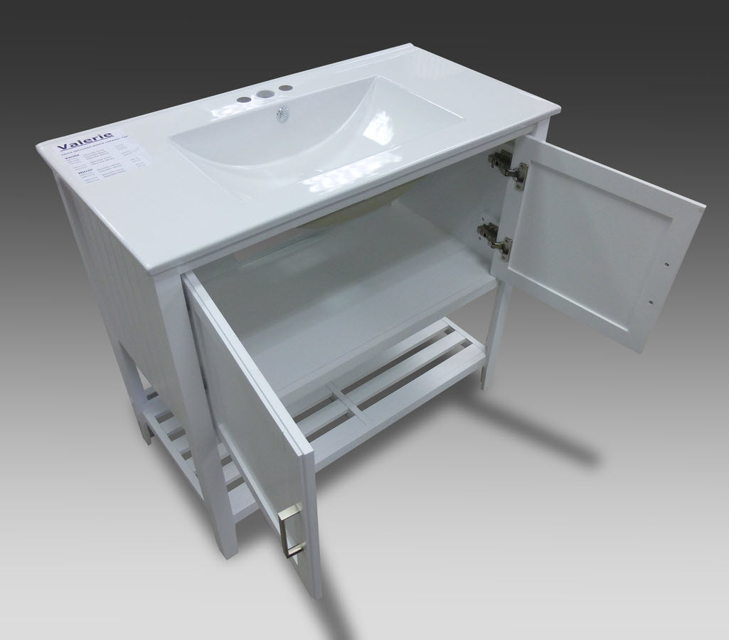 Valerie Combo Vanity 36w X 18d X 34h White With Top Home Surplus