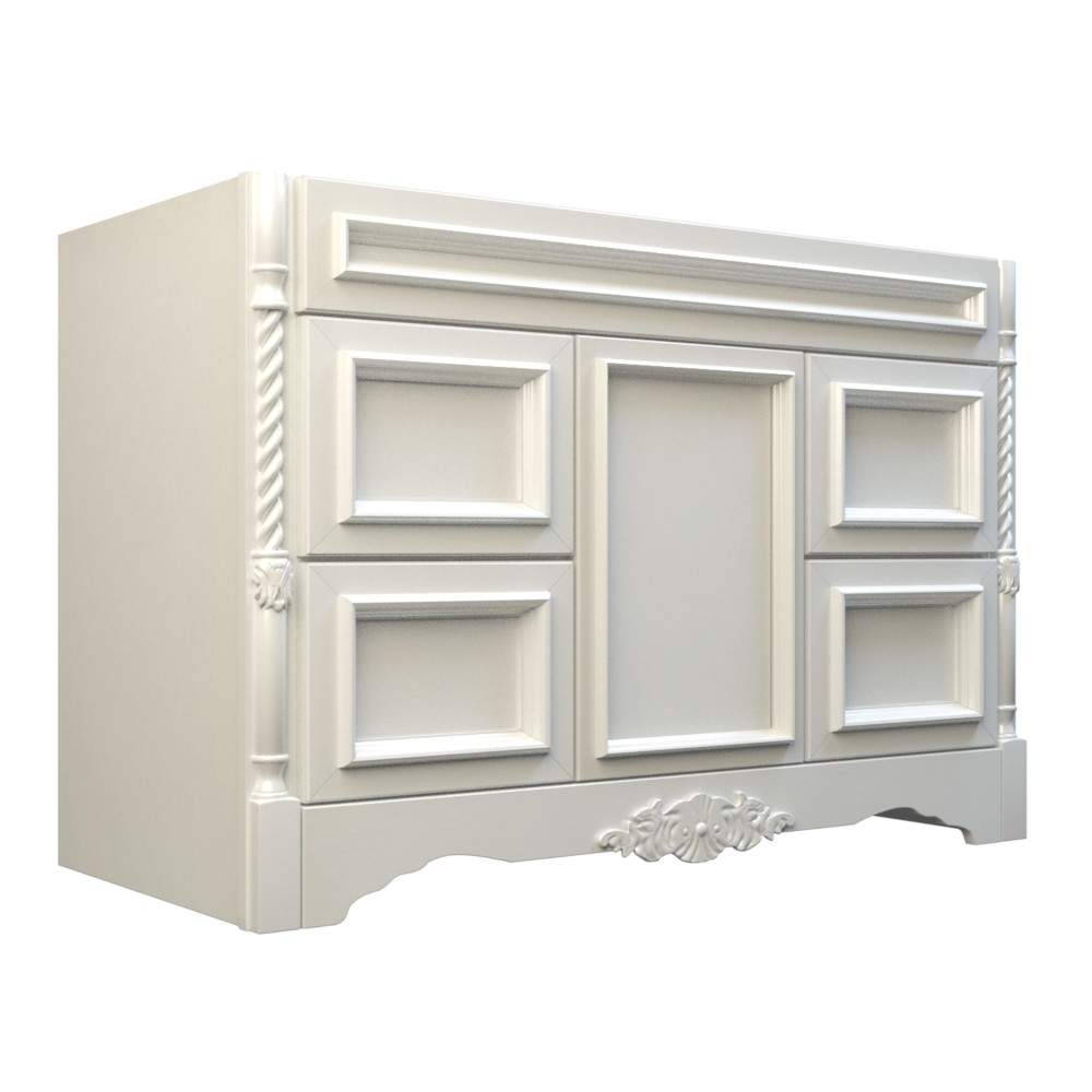 VENICE VANILLA Vanity Base 48w-21d 1-Door 4-Drawers: Home Surplus