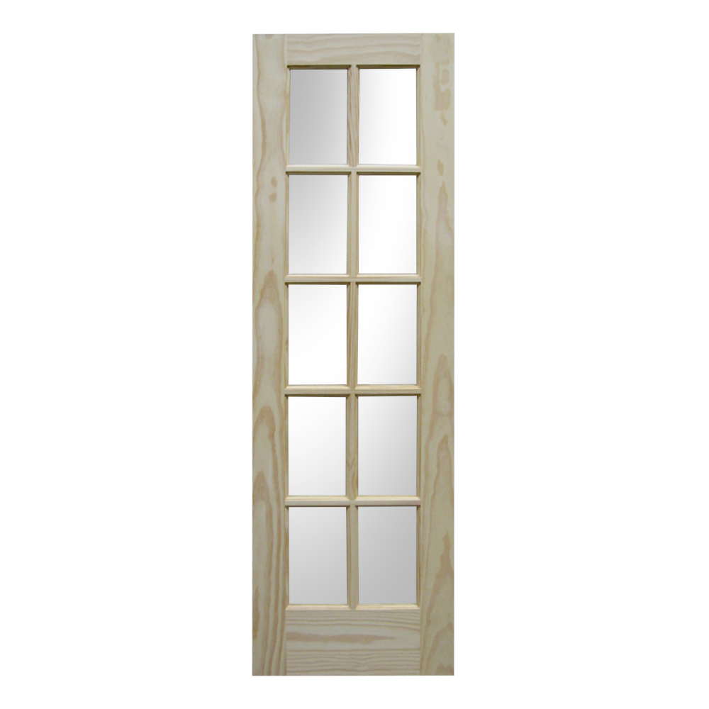 Interior 10-Lite Single Pane Clear Glass Primed French Door — Lux